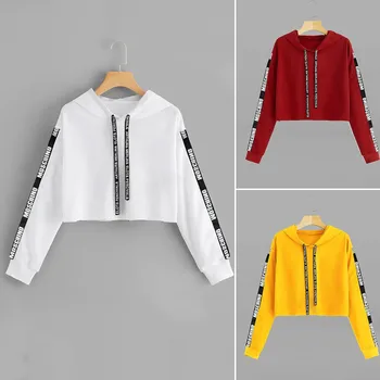 

2019 autumn Fashion Women Long Sleeve Sweatshirt Hoodie Letter Print Pullover Top Blouse OL Style Loose fashion Workwear Casual
