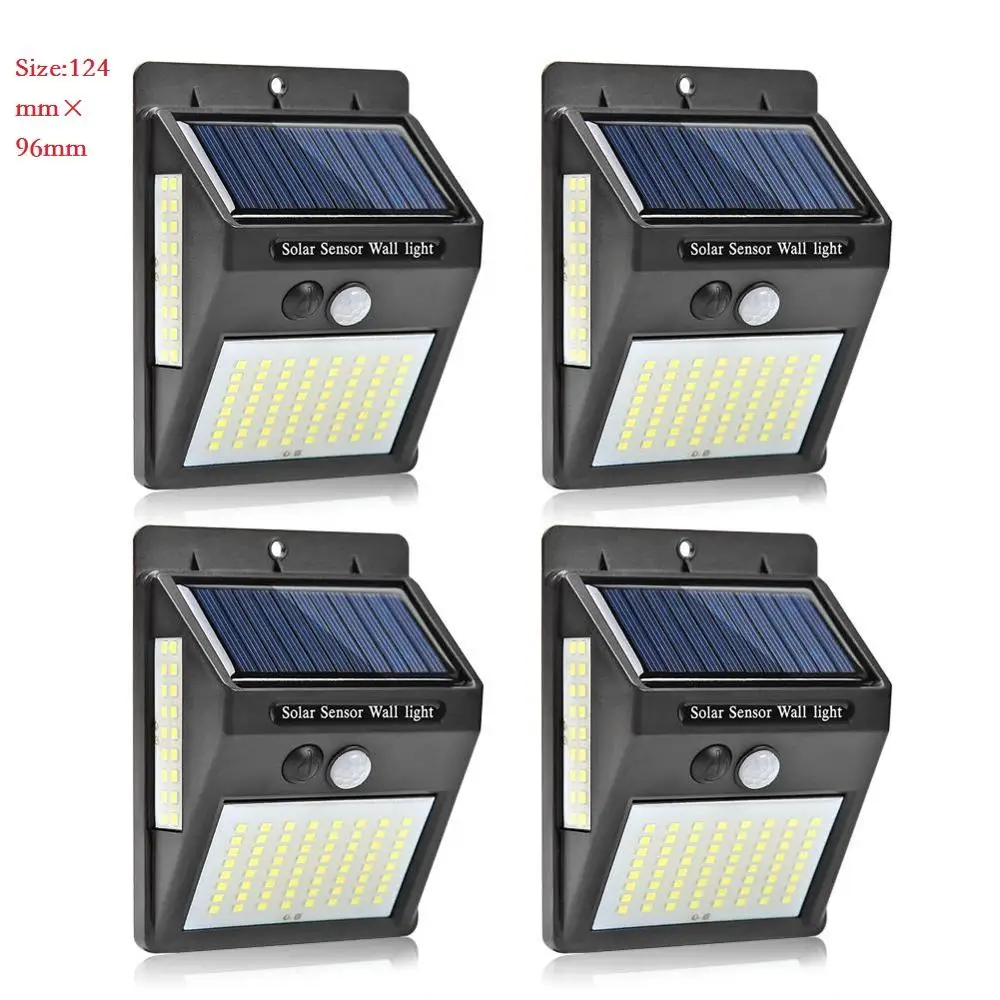 4Pcs 100LED 1-4 года шт. 20 Вт, 30 Вт, 100 светодиодов Открытый солнечный светильник движения PIR Сенсор Солнечный садовый светильник энергосберегающие уличные Путь Настенный светильник уличный светильник - Испускаемый цвет: 4Pcs 100LED