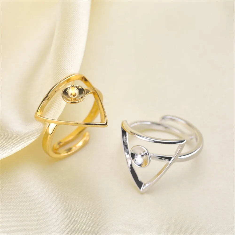 Ring Mount Pearl Accessories Adjustable Size 925 Sterling Silver Ring Jewelry DIY No Pearl