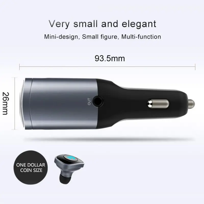 Хит 2 в 1 5 В/2.1A USB Автомобильное зарядное устройство с беспроводной Bluetooth 4,0 гарнитура стерео наушники для воспроизведения музыки Hands-free Talking