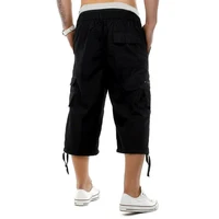 Men Pants Casual Cargo Shorts 3/4 Sport Beach Elastic Waist Fashion Style Trousers with Pocket Loose Wide Leg Streetwear - Image 6
