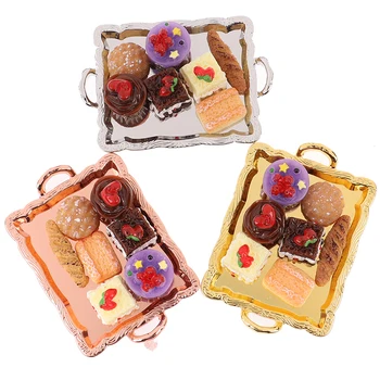 

Food Cake Plate Breads Set For Kitchen Table Decoration Accessory For Pretend Play Toys 1:12 Dollhouse Miniature