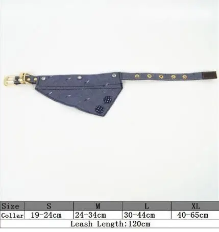 Collar No.2 Модные шлейки из джинсовой ткани костюм для животного перекрестные подтяжки воротник банданы набор йоркширских домашних животных Тяговая одежда для собачек-Мопсов поводок AML12 - Цвет: Collar No.2