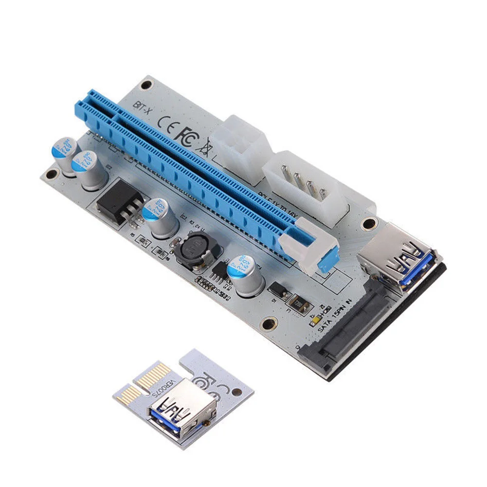 2020 USB 3.0 PCI-E Express 1x To 16x Mining Cable Extender Riser Card SATA Adapter Computer Cables & Connectors переходник