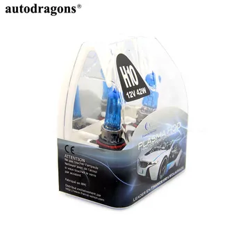 

autodragons Super white 12V 42W H10 Halogen Headlight Car headlight headlamp 7500K Xenon lamp Car lighting source Parking 4pcs