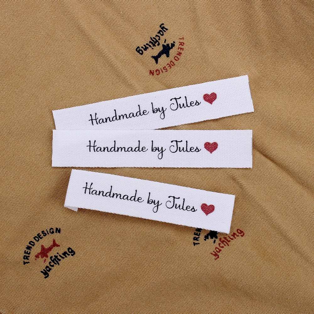 Etiquetas costura personalizadas para ropa, etiquetas de tela, logotipo o texto, de algodón, diseño personalizado, etiqueta hecha a mano (MD3043)|Etiquetas de ropa| - AliExpress