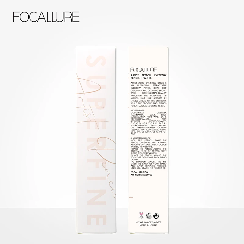 FOCALLURE ARTIST карандаш для бровей 4 цвета водонепроницаемый долговечный ультра тонкий натуральный круг треугольник Глаз Набор для перманенного макияжа бровей ручка
