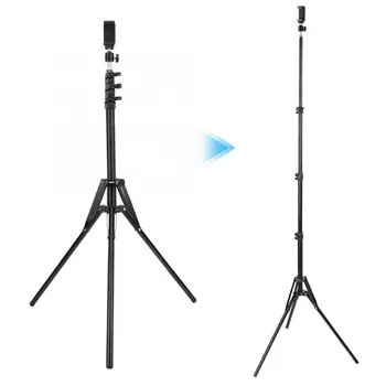 

Black Lightweight Tripod Lamp Stand Reverse Folding for Smartphone SLR DSLR Camera Flash Portable Softbox Flash