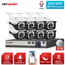 Face Detection Recognition 8CH 5MP Wireless NVR POE Security Camera System Outdoor CCTV Video Surveillance Video Recorder Kit
