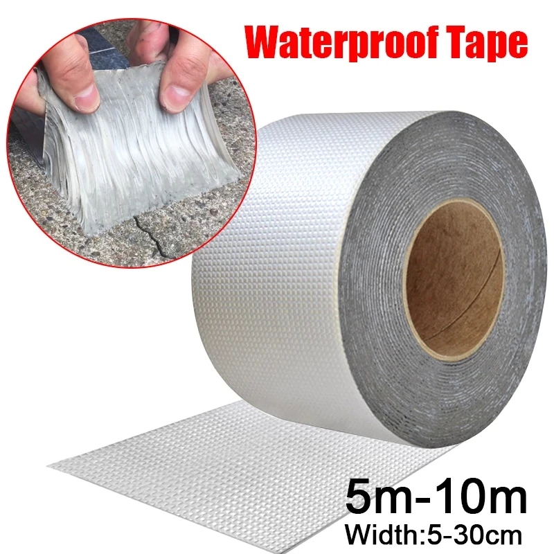 5-10M Tape Aluminum Waterproof  Foil Thicken Butyl High Temperature Resistance Tape Wall Crack Roof Duct Repair Adhesive Tape