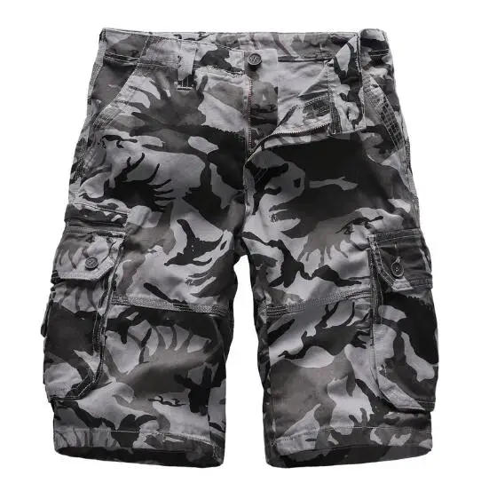 Мужские шорты Лето Лидер продаж, камуфляж эластичные хлопковые шорты до колена мужская верхняя одежда модные повседневные свободные шорты с карманами