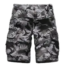 Мужские шорты Лето Лидер продаж, камуфляж эластичные хлопковые шорты до колена мужская верхняя одежда модные повседневные свободные шорты с карманами