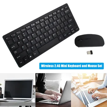 

Wireless Keyboard Mouse Set Ultra-thin 2.4G for PC Desktop Computer Notebook Laptop FKU66