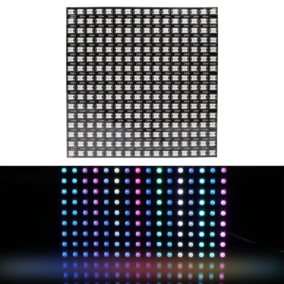 1 pcs 16x16 Pixel WS2812B LED Heatsink chip Digital Individually addressable led module Panel Flexible DIY Display Board DC5V