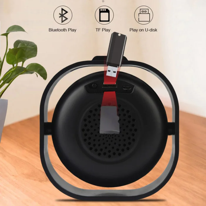 Будильник Мини Зеркало Bluetooth динамик светодиодный экран Поддержка карты беспроводной сабвуфер IJS998