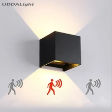 Сенсорный настенный светильник 12 Вт 7 Вт садовый светильник с датчиком ip65