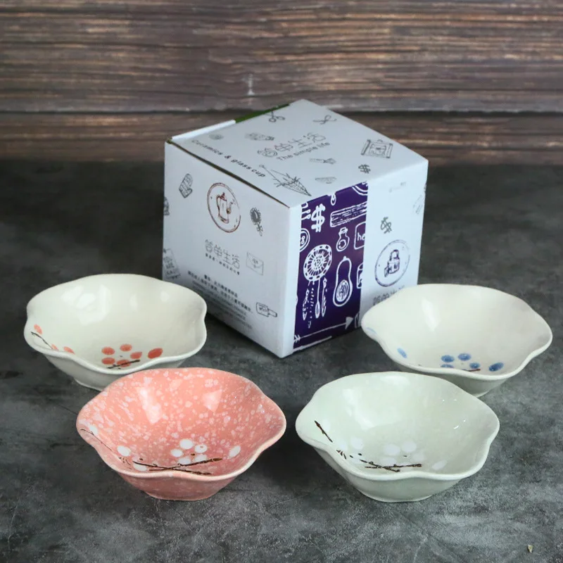 Lotus Dish Японская ручная роспись сливы керамические тарелки для закуски тарелка Снежинка Глазурованный фарфор цветочный соус блюдо салатник Набор десертный поднос - Цвет: Lotus Dish