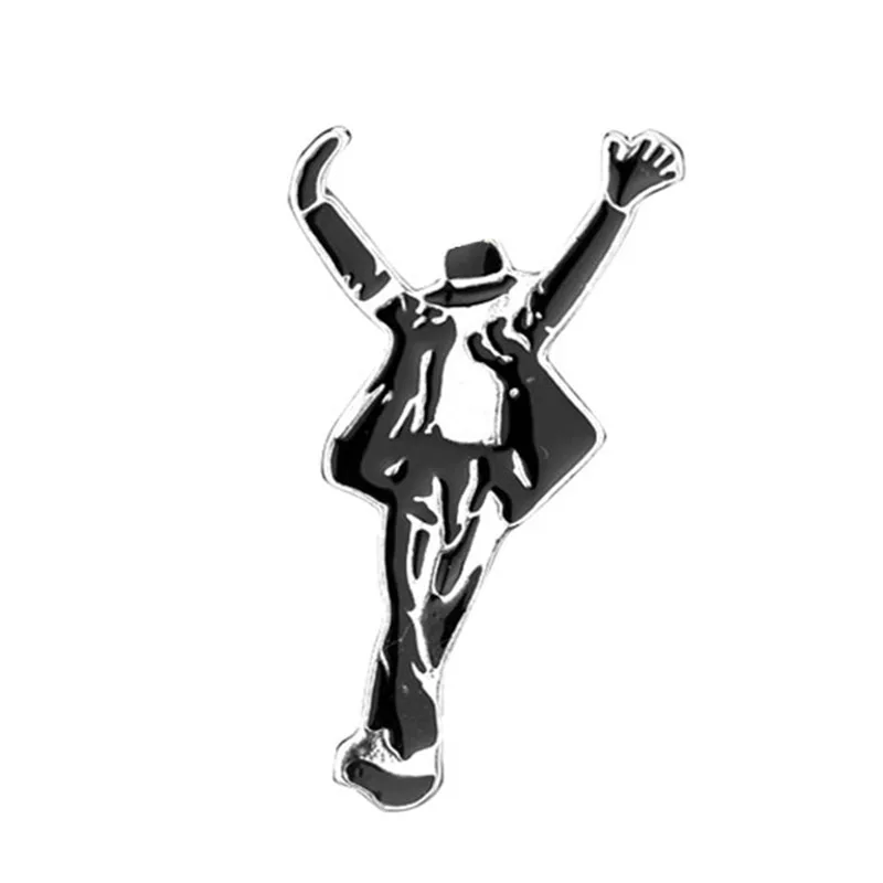 

12pcs Fashion Michael Jackson pin Metal Brooch dance figure gift for Women Men Lapel Pins Backpack Bags Badge brooches jewelry