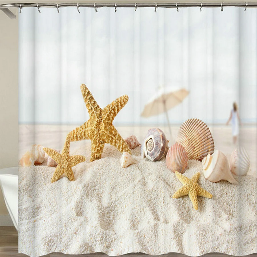 Занавеска для душа из полиэстера водонепроницаемая с 3D-принтом изображением