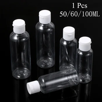 

50/60/100ml Empty Squeeze Jar Multifunctional Makeup Container Refillable Bottle Plastic Travel Clear Empty Save Space