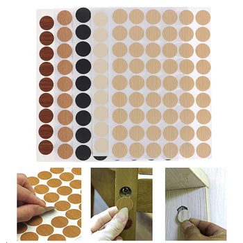 

1sheet Self Screw Cover Caps Stickers Adhesive Decorative Films Furniture Stickers Wood Craft Desk Cabinet Ornament