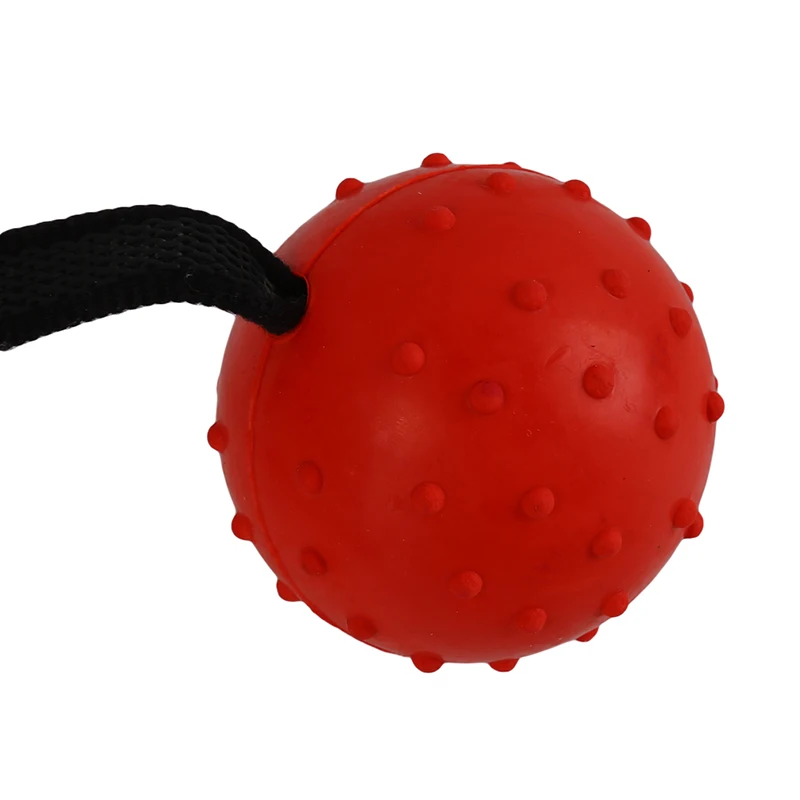 Funny Natural Rubber Dog Toy Ball Strap Rope Dog Cleaning Teeth Toys Pet Training Toys Ball On A Rope Reward And Exercise Toy