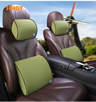 

SOJOY Memory Cotton Car head Rest Pillow Auto Seat Cushion Back Support Automobiles Seat Protector Travel Home Office Sofa Bed