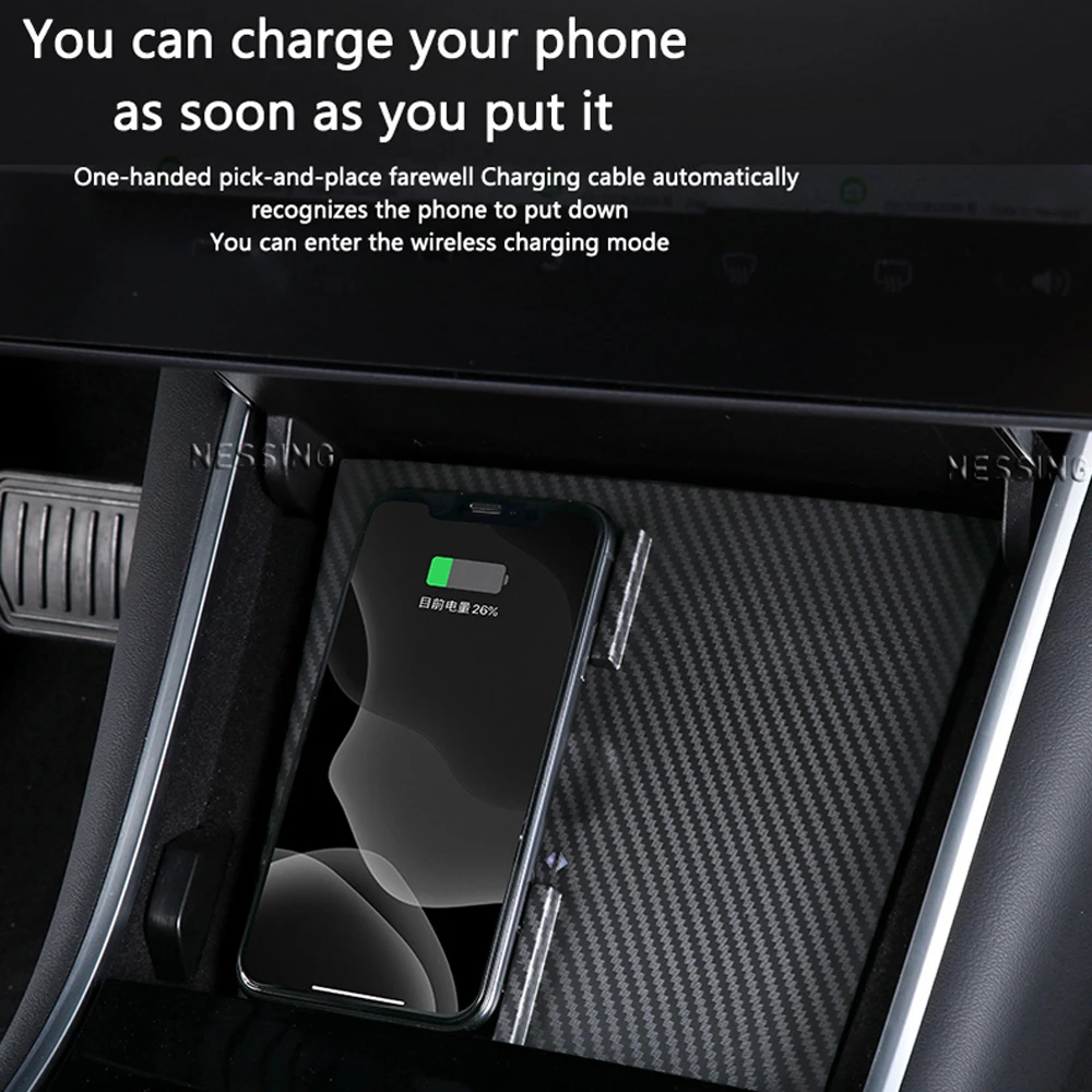 Dual Qi Беспроводное зарядное устройство Pad для Tesla Model 3 Автомобильный телефон USB