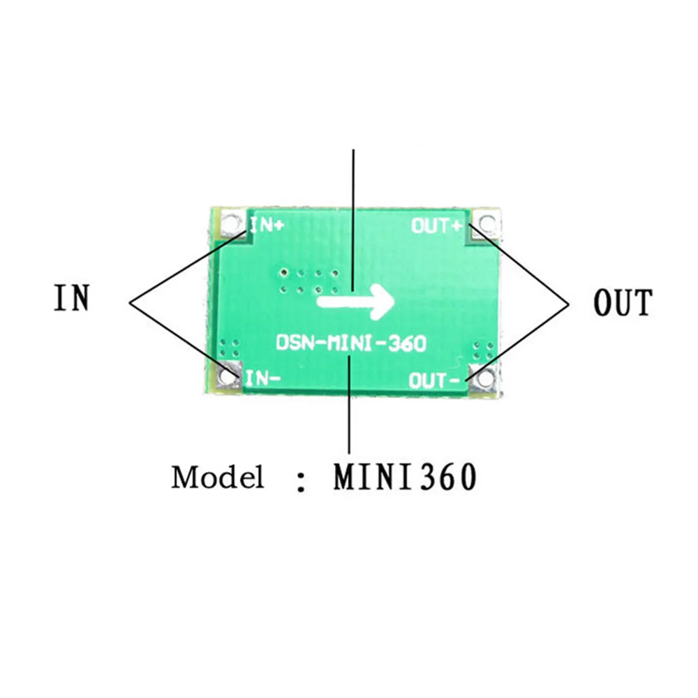 10* Mini-360 DC/DC преобразователь понижающий модуль 4,75 V-23 V постоянного тока до 1 V-17 V 20 Y0G7