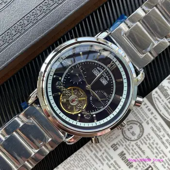 

Patek- Philippe- New Automatic Mechanical Men Watch Silver Blue Stainless Steel Transparent Sapphire Glass AAA Glide Watches 171