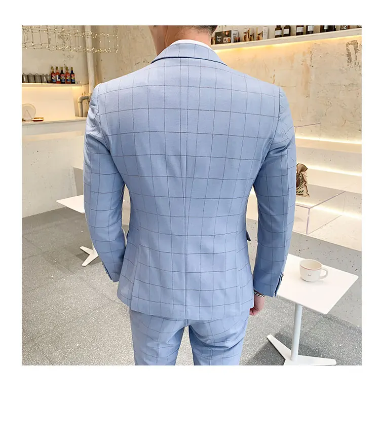Мужские костюмы с брюками trajes para hombre сетка Мужская мода плюс размер свадебное платье 3 шт костюмы мужчины высокого класса мужской смокинг