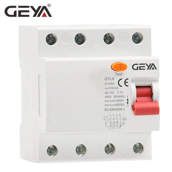 

GEYA GYL8 3Phase+N RCD Electromagnetic Differential Breaker Safety Switch 4P 25A 40A 63A with CE CB Certificate
