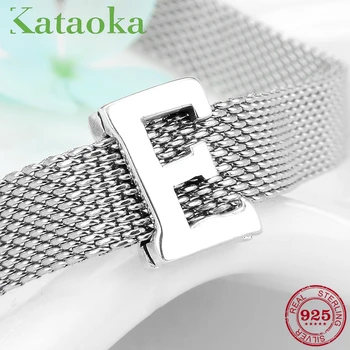

New Arrival 925 Sterling Silver Letter E beads Clips fit reflexions charm Bracelet for women jewelry making