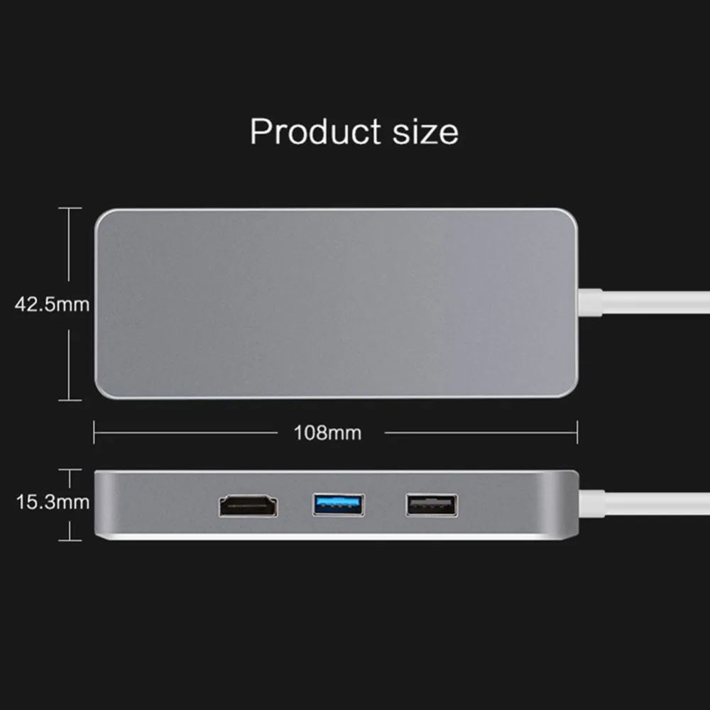 Горячий тип C USB C концентратор 7 в 1 многопортовый USB 3,0 type C к HDMI USB 3,0 RJ45 SD/TF кардридер зарядка PD адаптер конвертер для Mac
