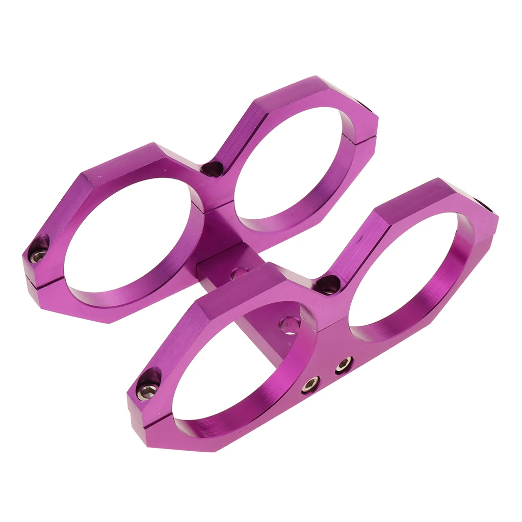 Premium Metal Dual Oil Fuel Pump Filter Bracket Car Modification Refit Parts - Color: Purple
