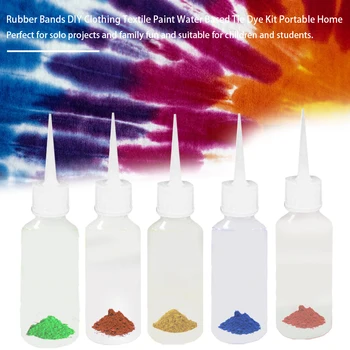 

Quick Drying DIY Clothing Colorful With Gloves Art Craft Tie Dye Kit Textile Paint Hand Work Home Portable Graffiti Rubber Bands