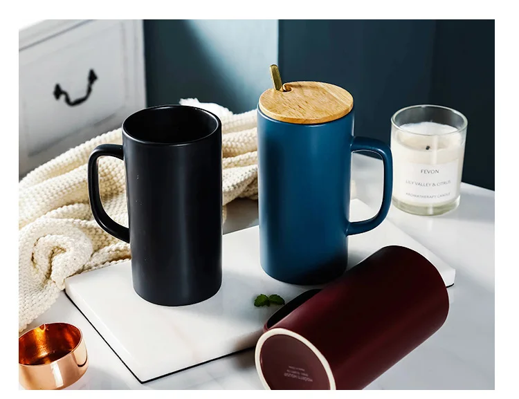 Современные стильные кружки чистого цвета с высоким цилиндром капучино латте кофе молочный завтрак чайная чашка в европейском стиле