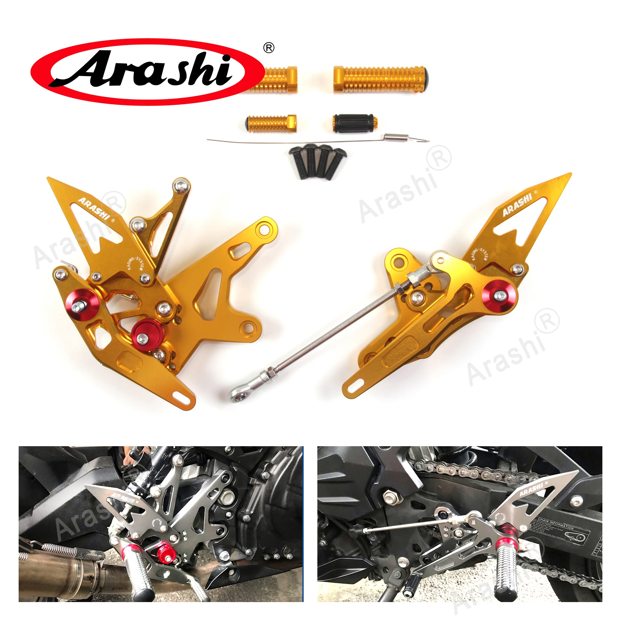 Arashi For KAWASAKI Ninja 400 2018 2019 2020 2021 2022 CNC Adjustable