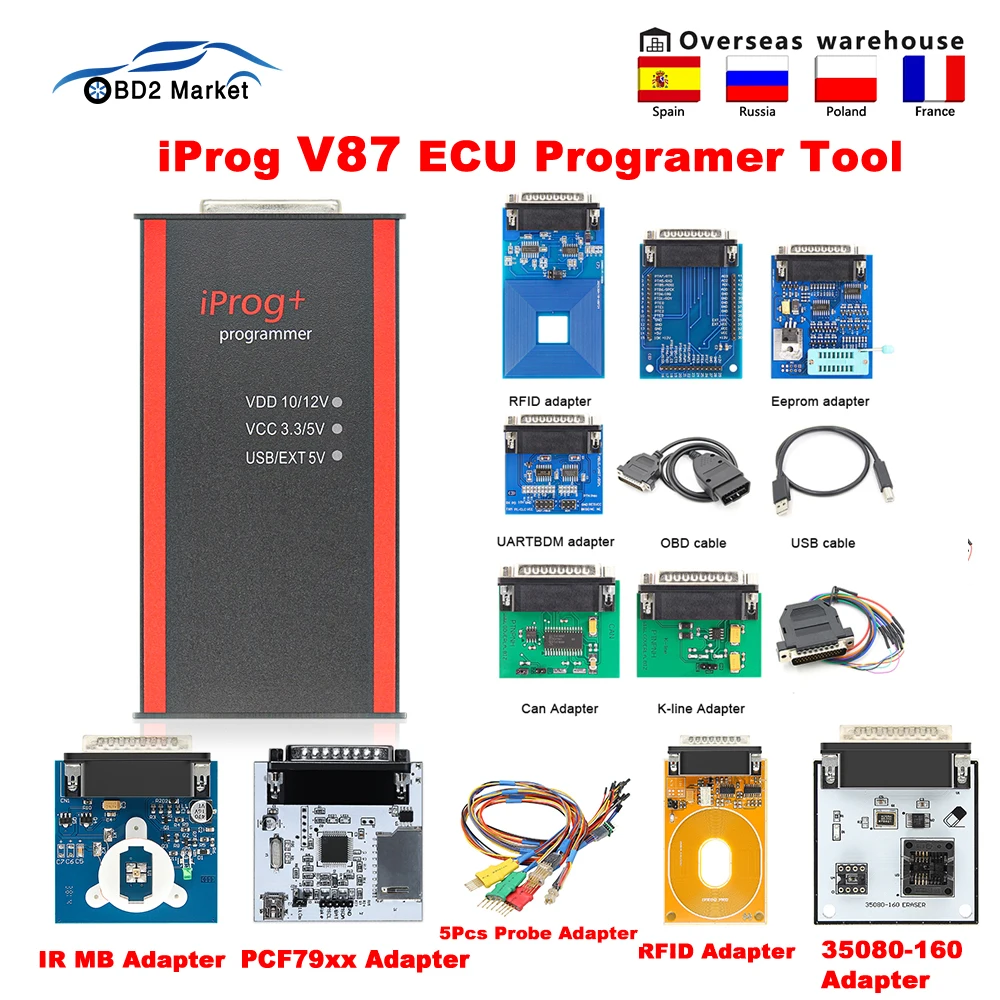 Программатор для ключей ЭБУ IPROG Pro 2019 V87 программатор автомобильного радио Iprog +