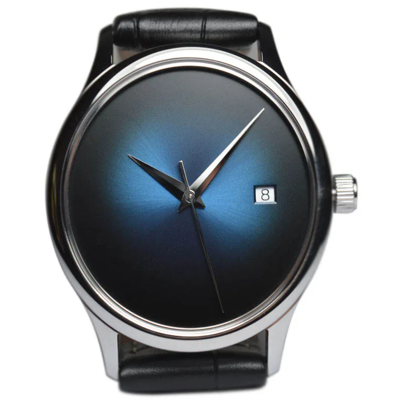 

38.5mm Ultra-thin Automatic Mechanical Watch Tianjin ST1812 Self Winding Movement Calendar Waterproof Sapphire Glass Mens Watch