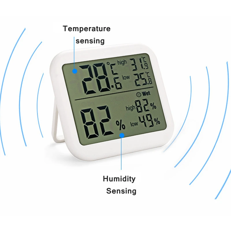 Цифровой измеритель температуры и влажности, домашний гигрометр, термометр, метеостанция с часами