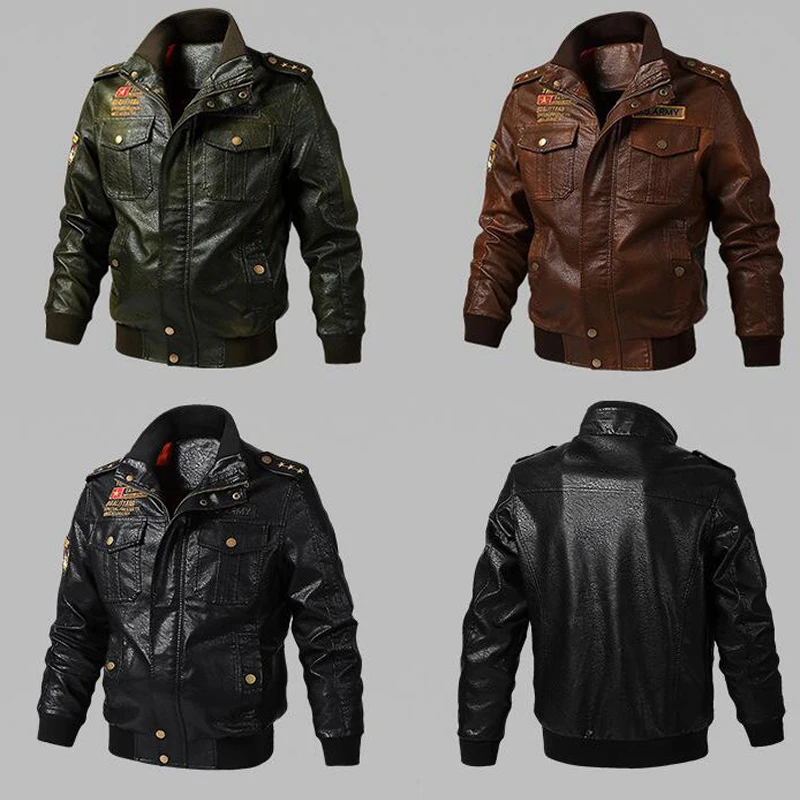 Популярная кожаная мужская куртка, повседневная винтажная куртка-бомбер, Мужская Байкерская мотоциклетная куртка с несколькими карманами, PU кожаная куртка размера плюс 5XL 7XL