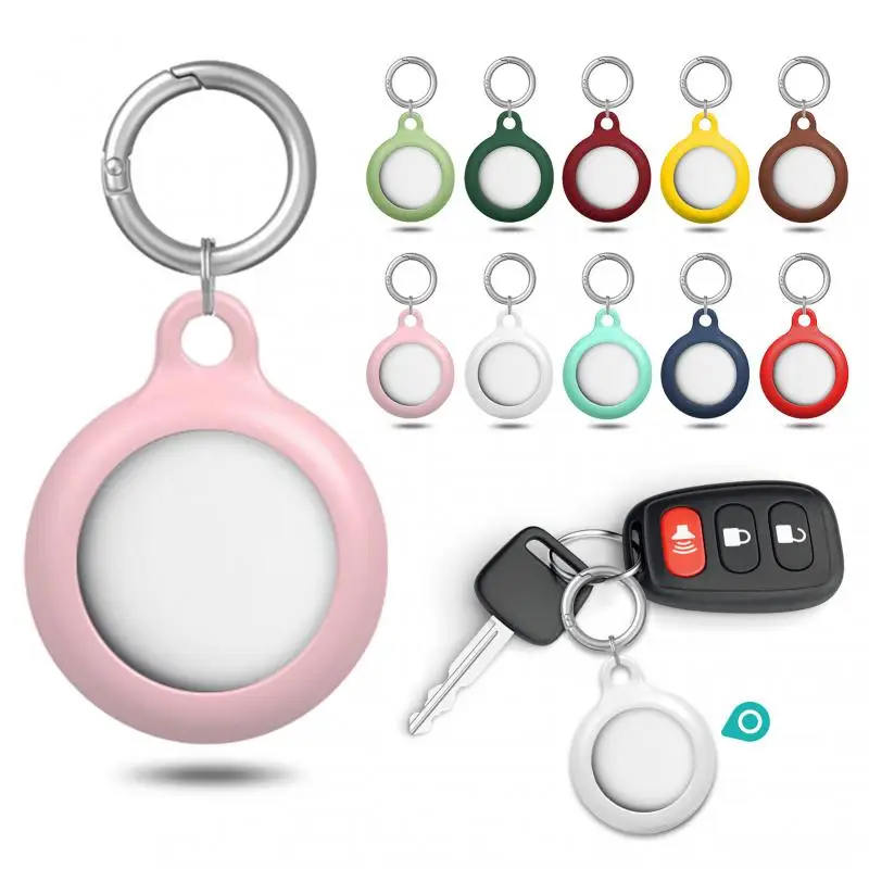 Portable Silicone Case For Apple Airtags Locator Tracker Anti-Lost Device Keychain Protective Sleeve Soft Protection Cover