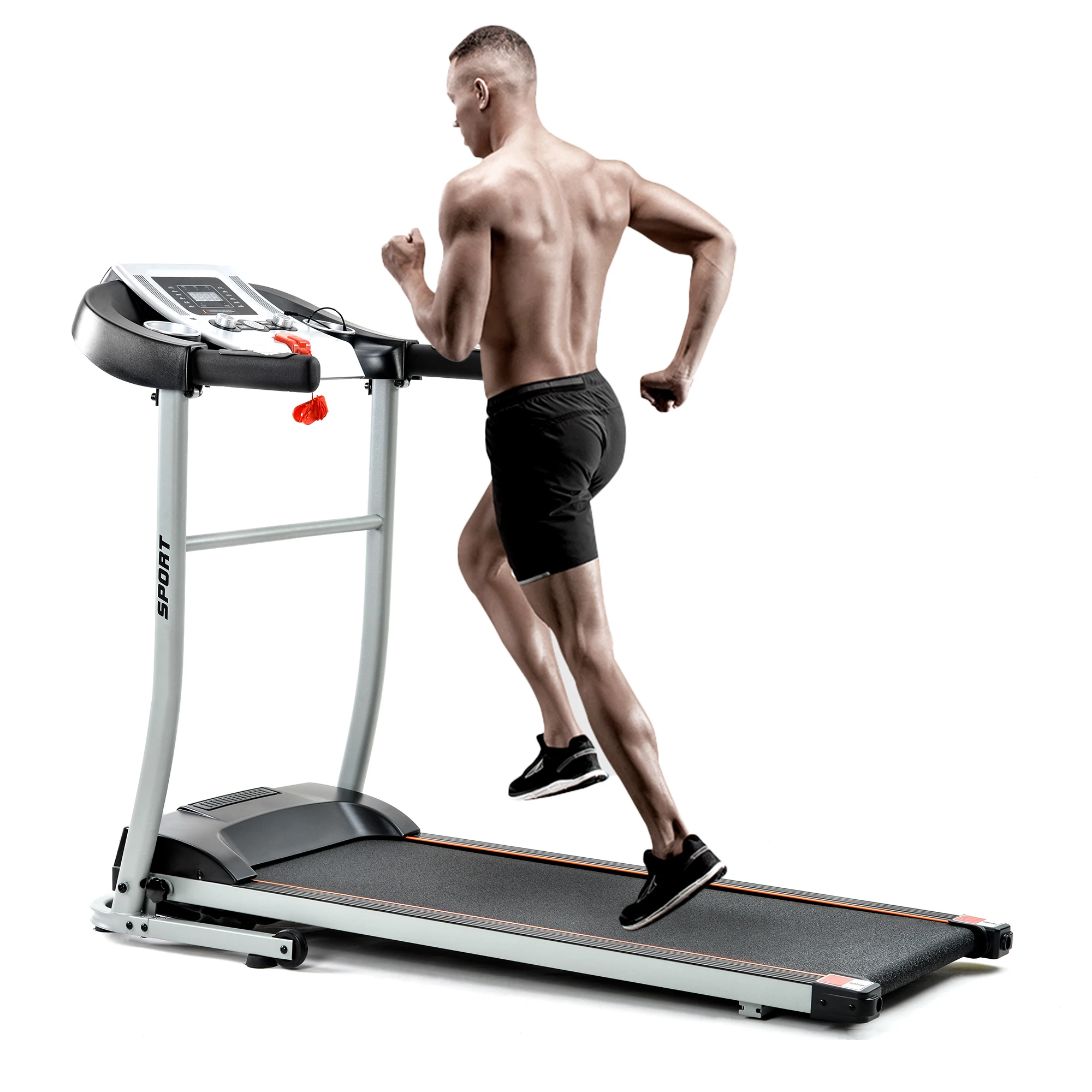 

Folding Treadmill with Safety Lock, LCD Monitor, Indoor Activity Folding Design is Perfect for Home lifetime frame allows