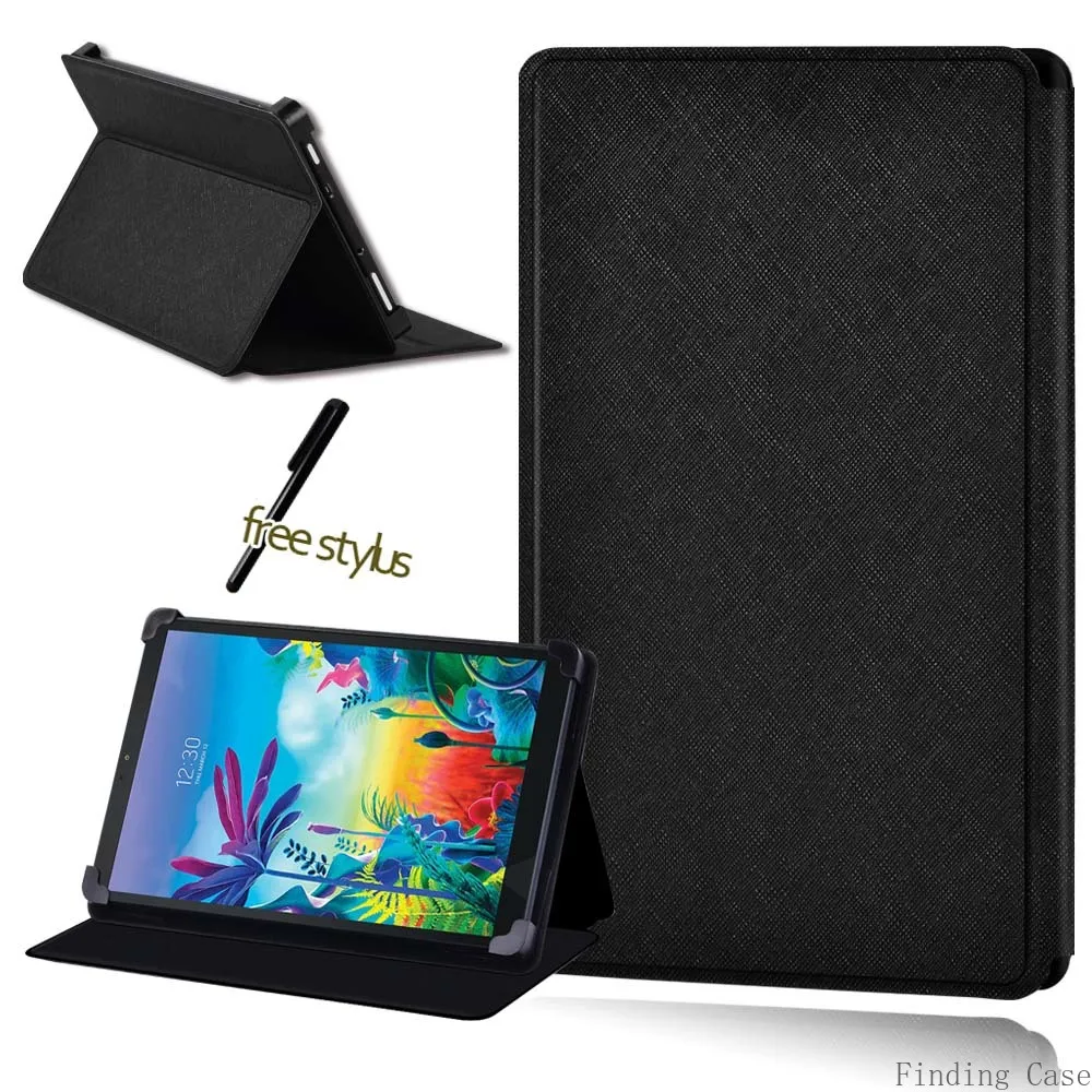 

Tablet Case for LG G Pad 8.3" / 10.1" Universal Flip Tablet PU Leather Stand Shockproof Cover Case +Stylus
