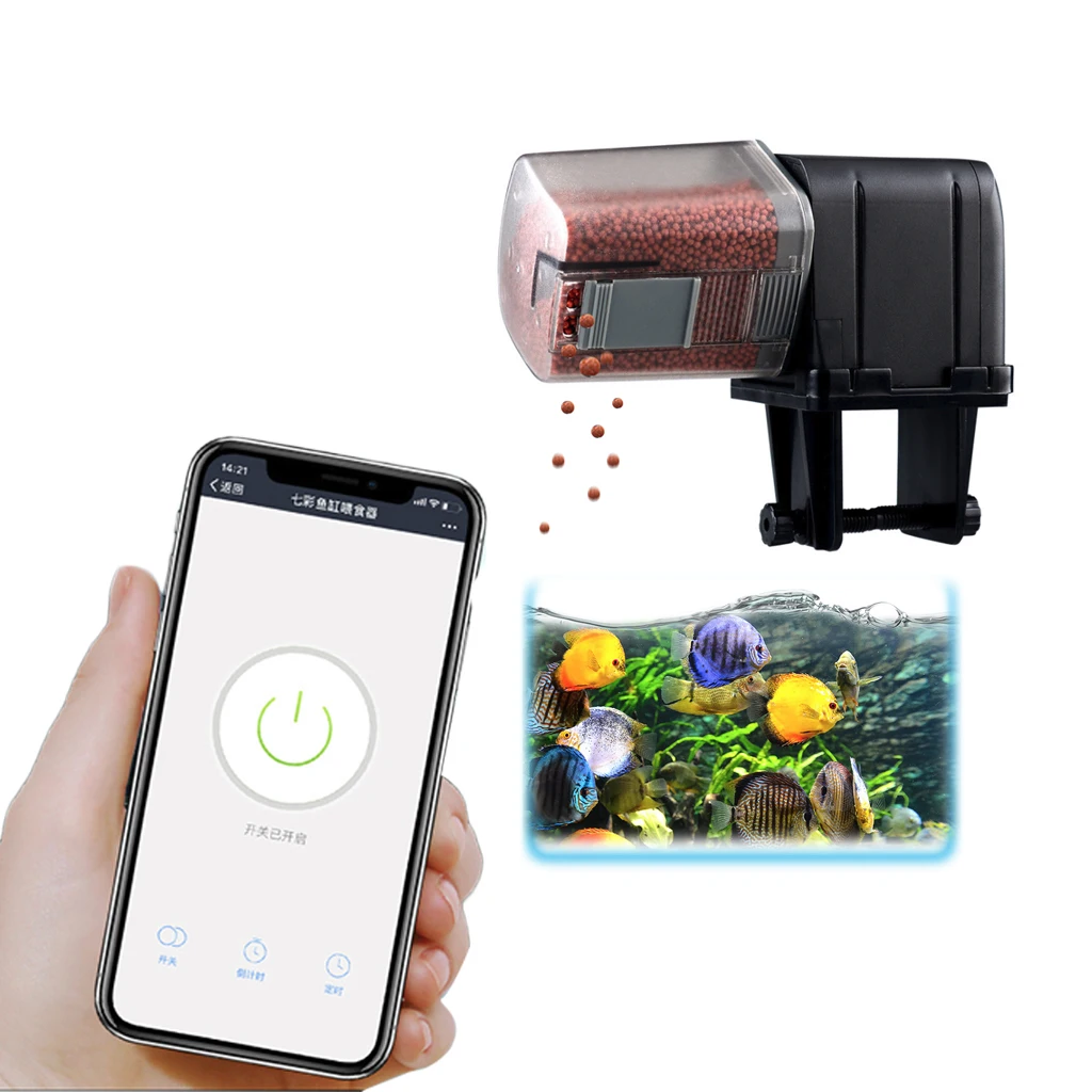 Intelligent automatic feeding fish tank Aquarium fish food dispenser LCD display timing feeder adjustable automatic feeder 1 Intelligent automatic feeding fish tank Aquarium fish food dispenser LCD display timing feeder adjustable automatic feeder 3
