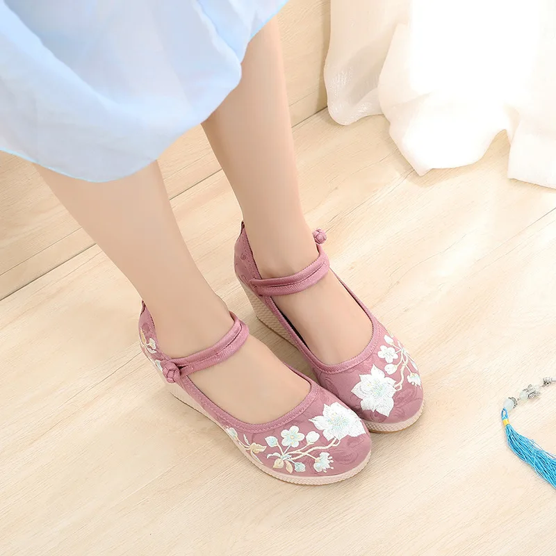 Scarpe mary-jane Jacquard floreale con zeppa da 7cm - Veowalk 51 Scarpe mary-jane Jacquard floreale con zeppa da 7cm - Veowalk - immagine 11