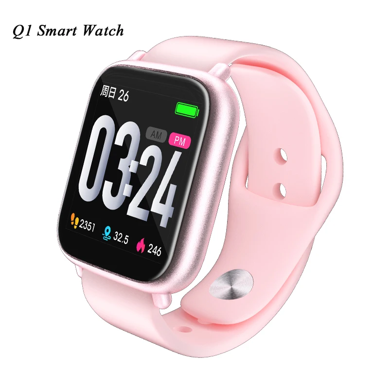 Q1 Смарт-часы для мужчин и женщин кровяное давление фитнес-трекер iOS Android часы