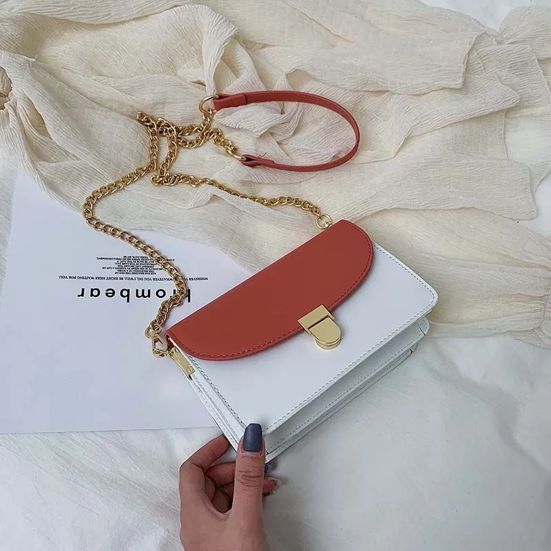 

Summer New Arrival Bag Women's 2020 New Style Fashion Korean-style Versatile Shoulder Bag Chain Shoulder Bag Contrast Color Squa