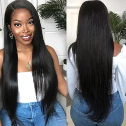 Laritaiya 13x4 Pre-Plucked Lace Front Wig Brazilian Virgin Human Hair Straight Hair Wigs 4x4 Lace Closure Wig For Black Women